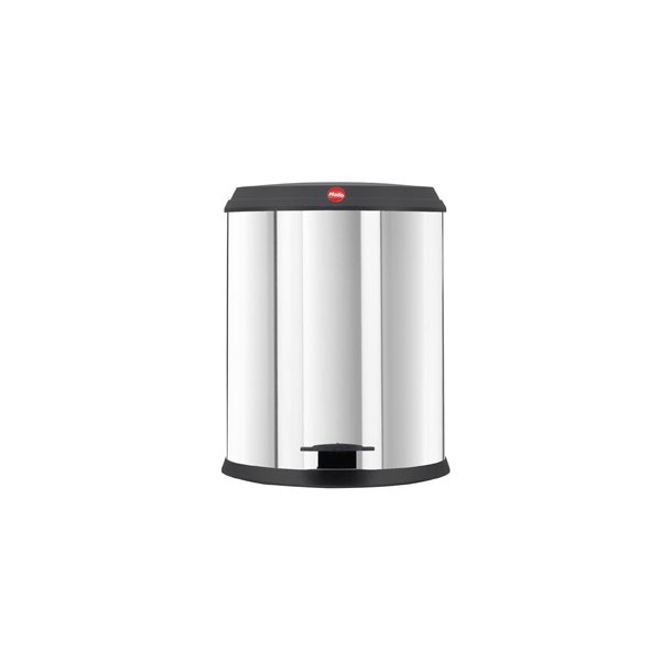 Hailo T1. Pedalhink 13 liter med plastlock - Stainless Steel