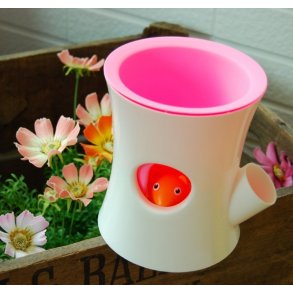 Qualy Log & Squirrel Selvvandingspotte Hvid/Pink