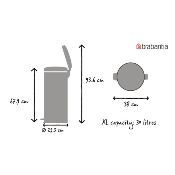 Brabantia Pedalspand newIcon 30 Liter Hvid - 111785