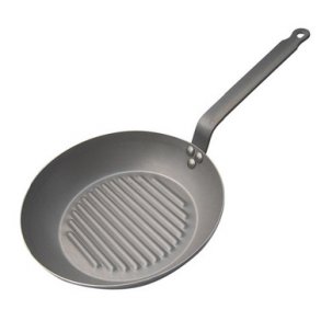 De Buyer Round Grill Pan, Carbone Plus