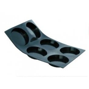 De Buyer Moul Flex-silikoneforme-Sort bakke 6 Tartlets