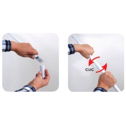 MSV Justerbar Brusestang 70 - 120 cm - Hvid