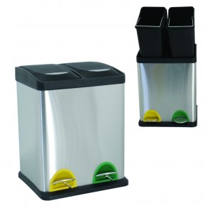 MSV Sorteringsaffaldsspand 2 x 8 Liter - Mat Stl