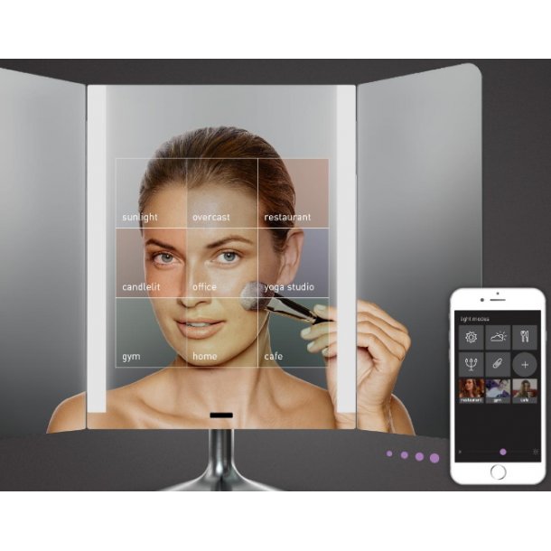 Simplehuman Spegel 3-delad Med ljus och Sensor