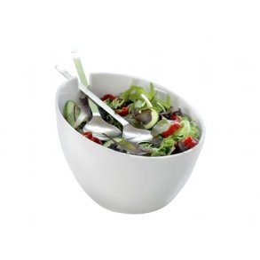 Steel Function Salatskl M/Bestik Hvid/steel