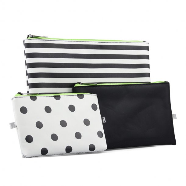 Studio 3PCS BAG SET W/GREEN ZIP