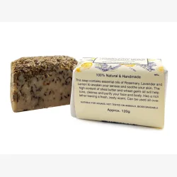 Funky Soap Shop Lavender, Lemon &amp; Rosemary S�bebar - Ansigt / Krop (120 g)