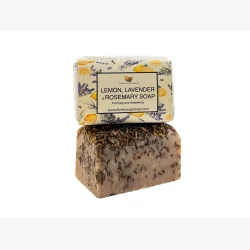 Funky Soap Shop Lavender, Lemon &amp; Rosemary S�bebar - Ansigt / Krop (120 g)