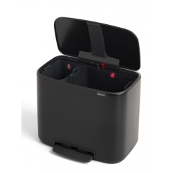 Brabantia Bo Pedalspand - Mat Sort - 11 + 23 ltr.