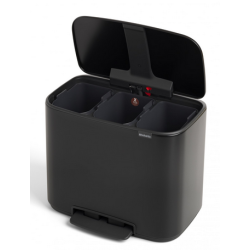 Brabantia Bo Pedalspand 3 x 11 ltr. - Matt Black
