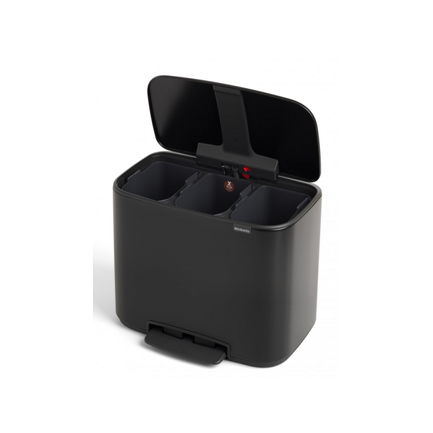 Brabantia Bo Pedalspand 3 x 11 Liter - Sort