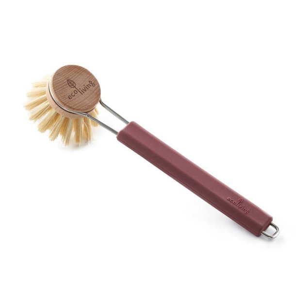 Ecoliving Opvaskeb�rste Med Silicone H�ndtag - Burgundy
