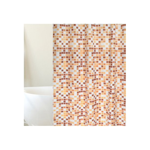 MSV Polyester Badeforhng 180 x 200cm Mosaico Beige Brick