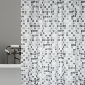 MSV Polyester Badeforhng 180 x 200 Premium Mosaico Grisno