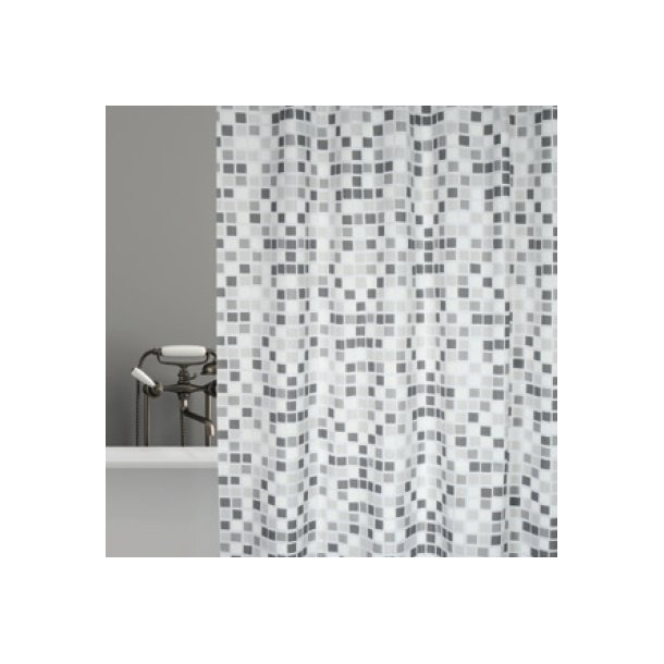 MSV Polyester Badeforhng 180 x 200 Premium Mosaico Grisno