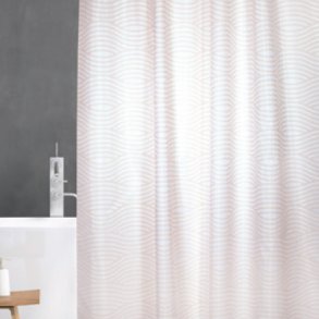 MSV Polyester Bruseforhng 180 x 200cm Premium Pastel Pink Wave