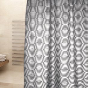 MSV Polyester Bruseforhng 180 x 200cm Premium Charcoal Gray Wave
