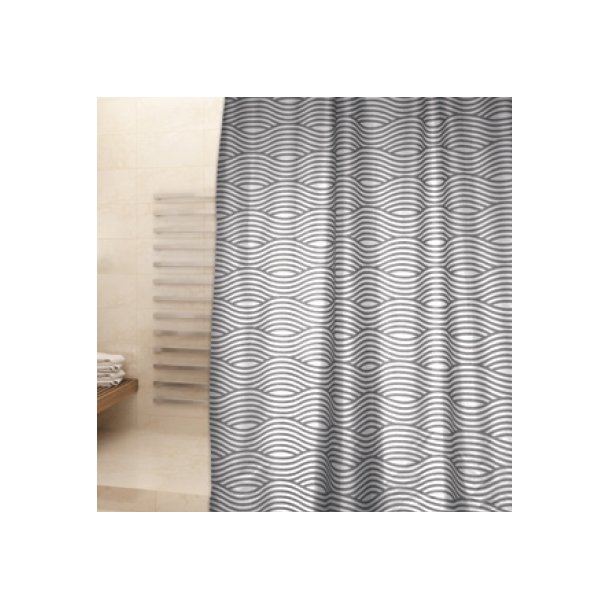 MSV Polyester Bruseforhng 180 x 200cm Premium Charcoal Gray Wave