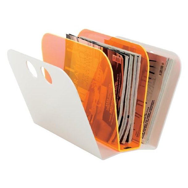 Neon Living Magasinholder Magazine Fan - Orange / Hvid