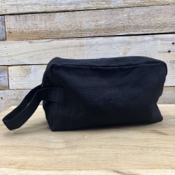 Toilettaske i kologisk Bomuld - Sort