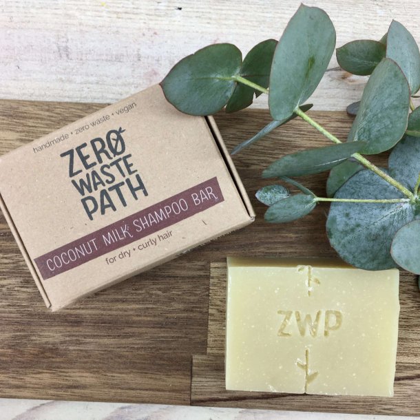 Zero Waste Path - Shampoo Bar Coconut Milk til Trt / Krllet Hr (100 g)