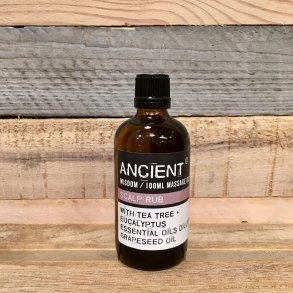 Massageolie Scalp Rub til Hovedbund med Tea Tree & Eucalyptus (100 ml)