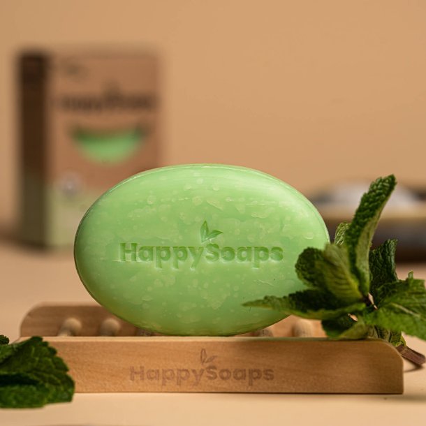 HappySoaps - Ansigtssbebar med Tea tree &amp; Pebermynte 70gr