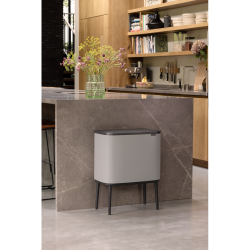Brabantia BO Touch Bin Affaldsspand, 11+23 Liter, 2 inderspande - Soft Grey