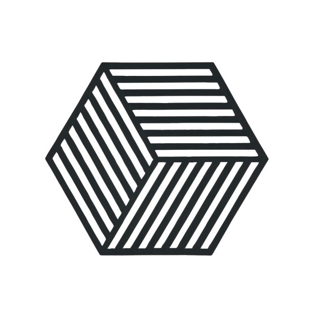 Zon Hexagon Bordskner 16 x 14 x 0,9 cm Svart - Silikon