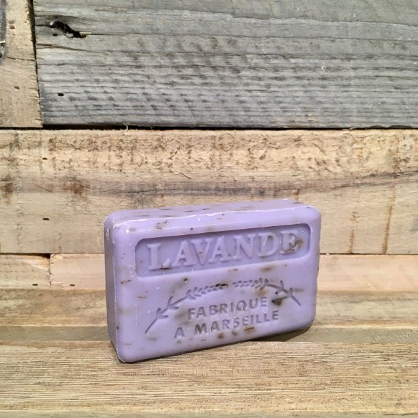 Savon Marseillaise - Fransk Sbebar Hnd/Krop - Lavande Fleurs / Lavendelblomst (125 g)