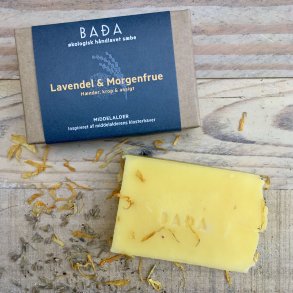Bada - Økologisk Sæbebær til Ansigt/Hænder/krop med Lavendel & Morgenfrue (100 g)