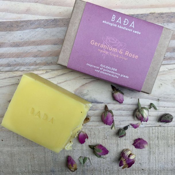 Bada - �kologisk S�bebar til Ansigt/H�nder/Krop med Geranium &amp; Rose (100 g)