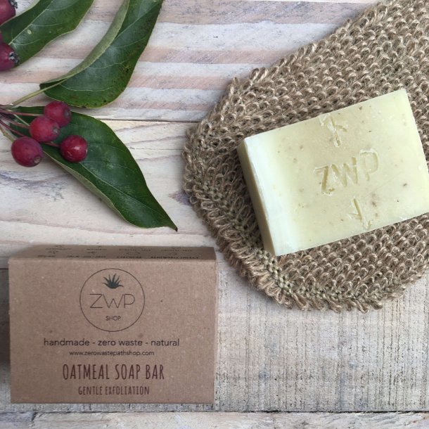 Zero Waste Path - Oatmeal Mild Scrub Soap Bar til Ansigt/Hnder/Krop (100 g)