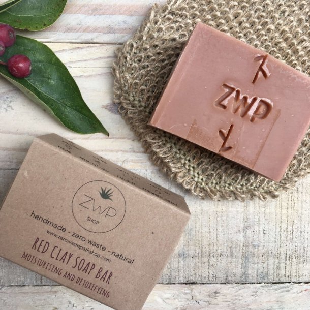 Zero Waste Path - Red Clay Soap Bar til Ansigt/Hnder/Krop (100 g)