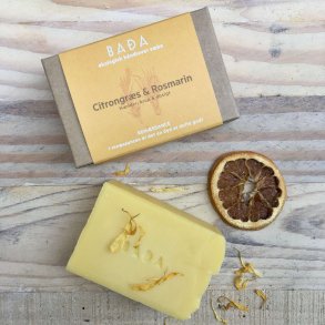 Bada - Økologisk Sæbebar til Ansigt/Hænder/Krop med Citrongræs & Rosmarin (100 g)