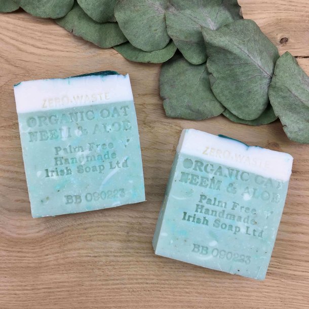 Palm Free Irish Soap - Sbebar til Hnd / Krop - Organic Oat, Neem &amp; Aloe (90 g)