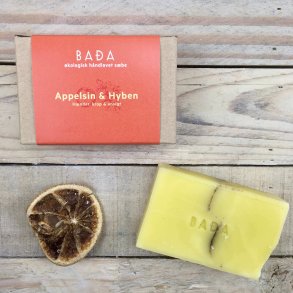 Bada - Økologisk Sæbebar til Ansigt/Hænder/Krop med Appelsin og Hyben (100 g)