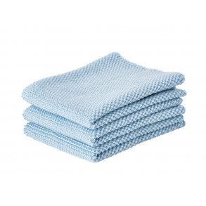 Zone Karklud 27 x 27 cm st af 3 Light Blue - 100% bomuld
