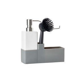 Zone Opvaskest 19 x 6 x 20,5 cm 3 dele gr/hvid - Silikone/Keramik