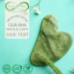 Sun &amp; Sia Gr�n Jade Massagesten - Gua Sha Ansigtsmassager