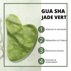 Sun &amp; Sia Gr�n Jade Massagesten - Gua Sha Ansigtsmassager