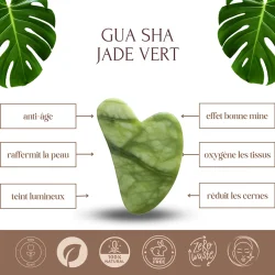 Sun &amp; Sia Gr�n Jade Massagesten - Gua Sha Ansigtsmassager