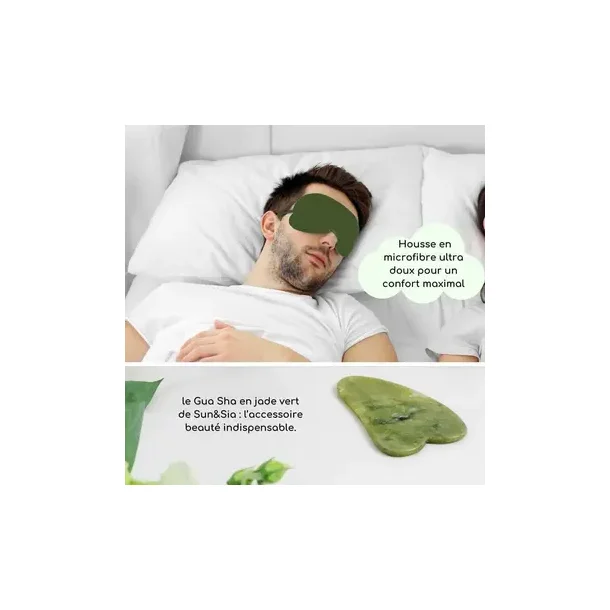 Sun &amp; Sia Gr�n Jade Gua Sha Kit + Varm/Kold Afslapningsmaske