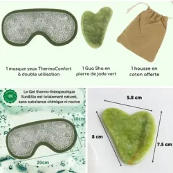 Sun &amp; Sia Gr�n Jade Gua Sha Kit + Varm/Kold Afslapningsmaske