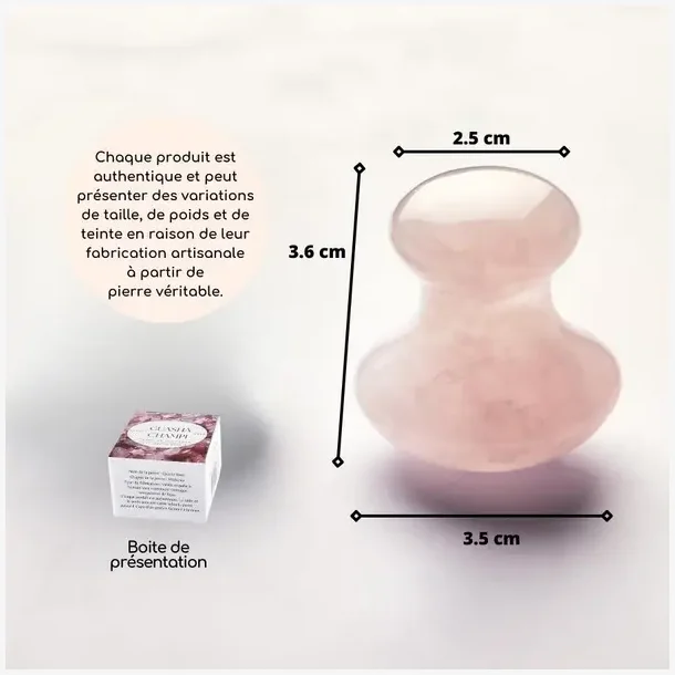 Sun &amp; Sia Rosenkvarts Champi Gua Sha i Mushroom Form