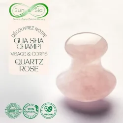 Sun &amp; Sia Rosenkvarts Champi Gua Sha i Mushroom Form