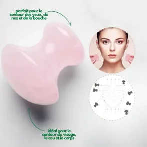 Sun & Sia Rosenkvarts Champi Gua Sha i Mushroom Form