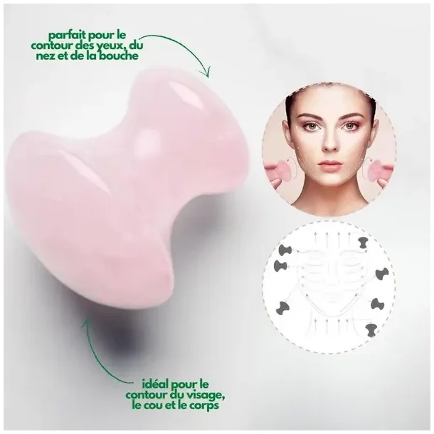 Sun &amp; Sia Rosenkvarts Champi Gua Sha i Mushroom Form