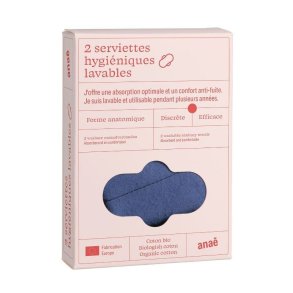 Anae - �kologiske Genanvendelige Stofbind - M�rkebl� 2 stk (Night Flow)