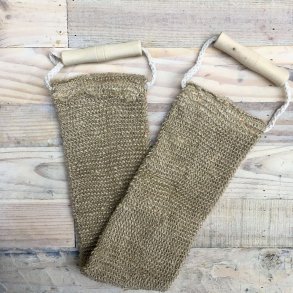 Rygskrubber i Jute Mix med To Håndtag - Brun
